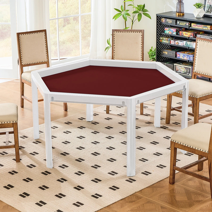 Ironside HEX Game Table-BoxKing Gaming-Wondrous White-Royal Burgundy-BoxKing