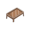Isometric illustration of wooden coffee-style gaming table with recessed play surface | BoxKing Gaming

