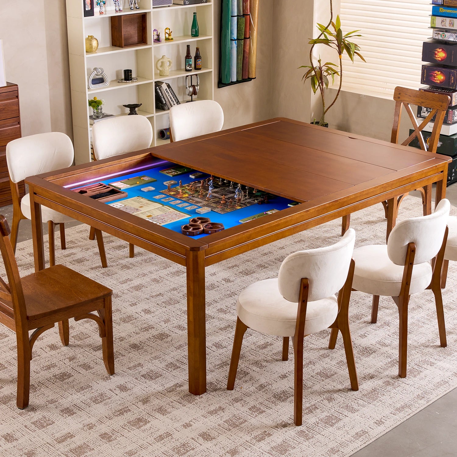LED Kingswood (4×6'): The Royal Game Table in Yes / Opulent Oak | BoxKing Gaming