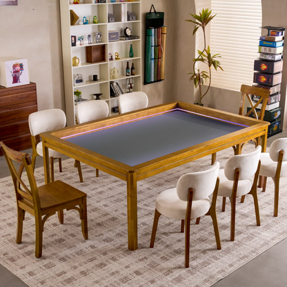 LED Kingswood (4×6'): The Royal Game Table in Yes / Opulent Oak | BoxKing Gaming
