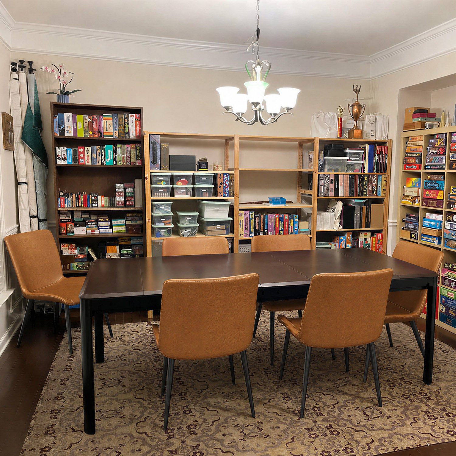Modern PU Leather Gaming Table Chairs