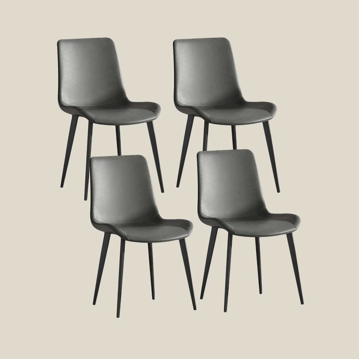 Modern PU Leather Gaming Table Chairs Grey