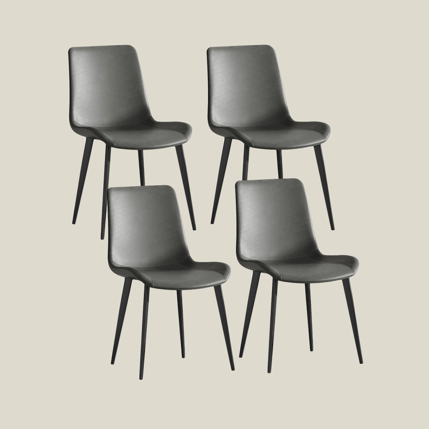 Modern PU Leather Gaming Table Chairs Grey