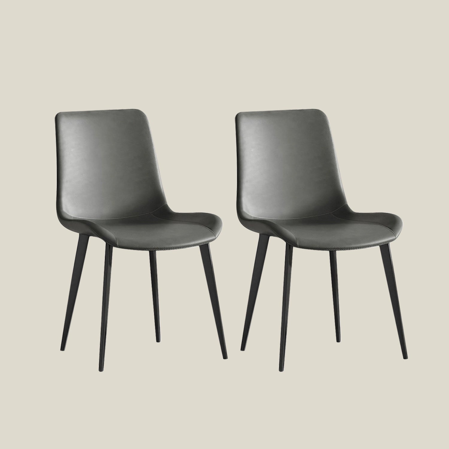 Grey Modern PU Leather Gaming Table Chairs