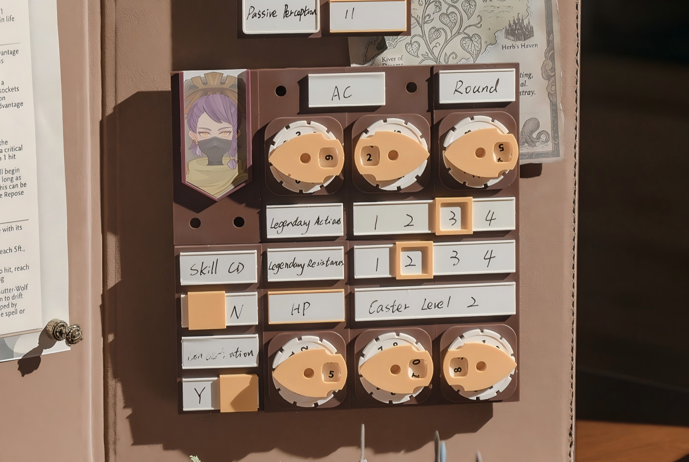 Modular customizable stat tracking system for DnD