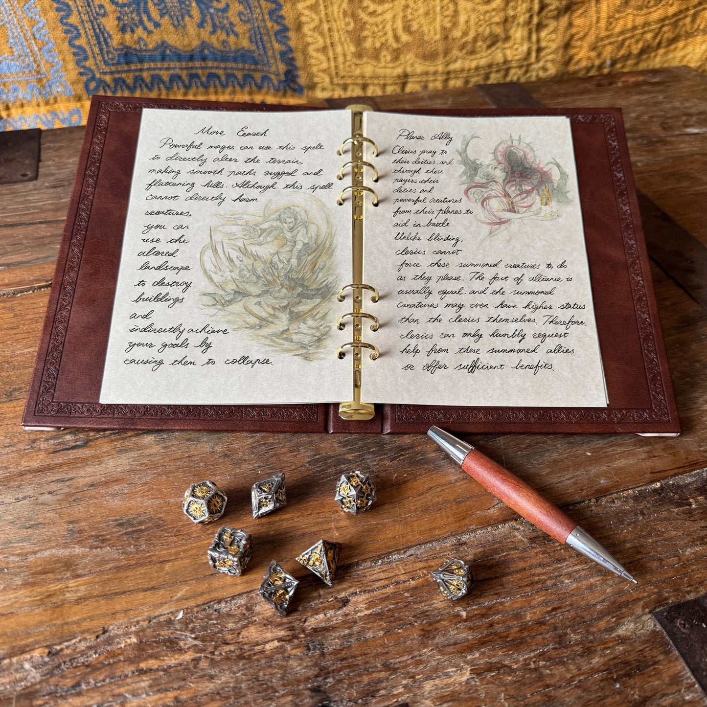 Open spellbook pages for TTRPG campaigns