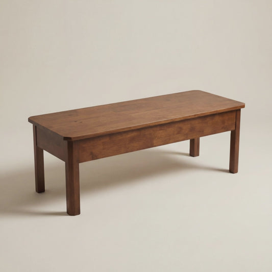 solid wood storage bench