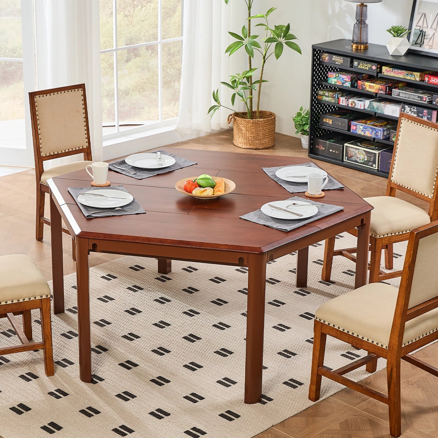 Removable Dining Topper for Ironside HEX Game Table in Chivalrous Cherry | BoxKing Gaming