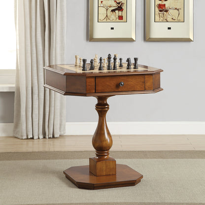 Reversible Chess & Checkers Game Table with Storage Drawers