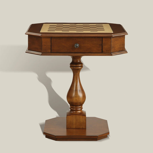 Reversible Chess & Checkers Game Table with Storage Drawers