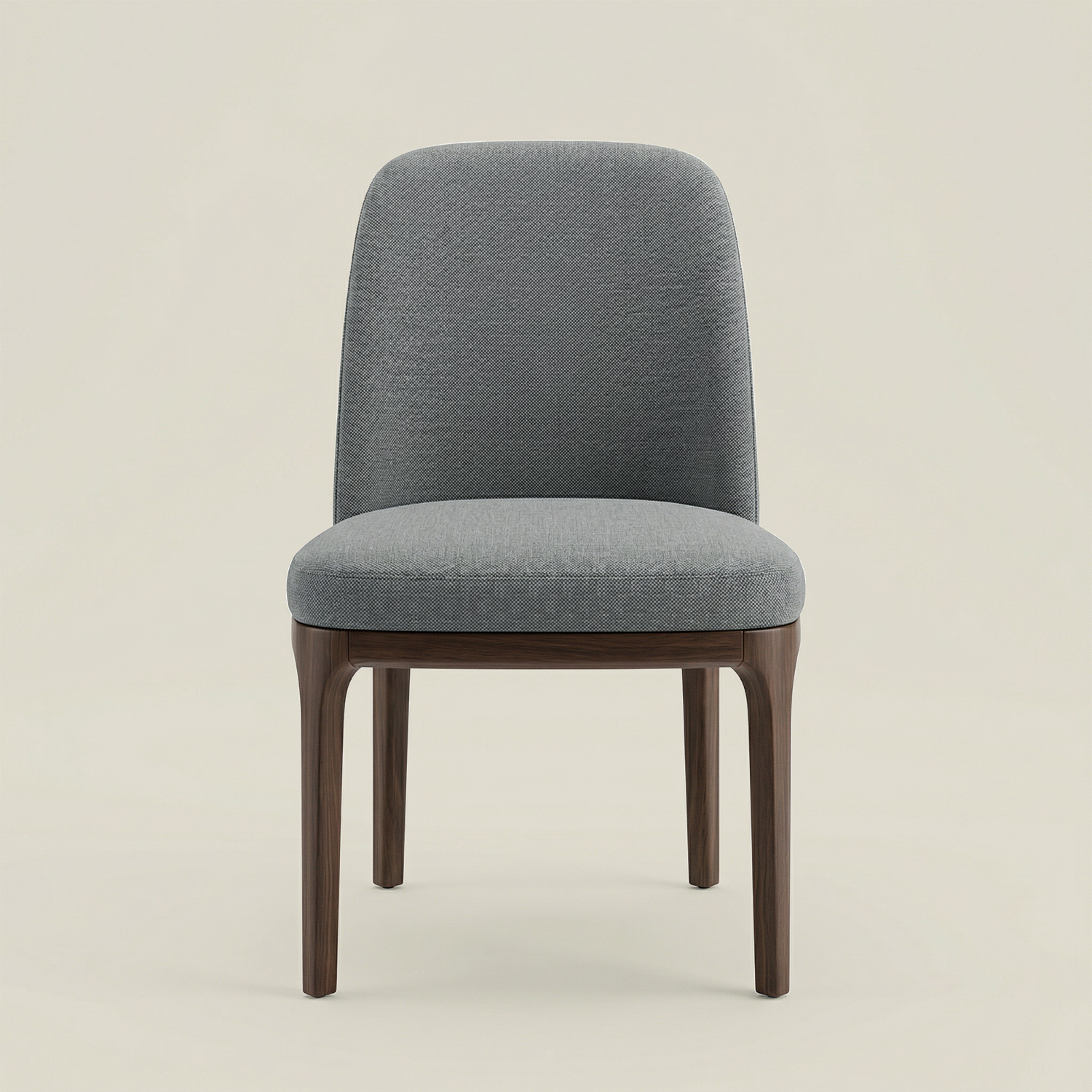 Solid Rubberwood Dining Chair with Linen Upholstery