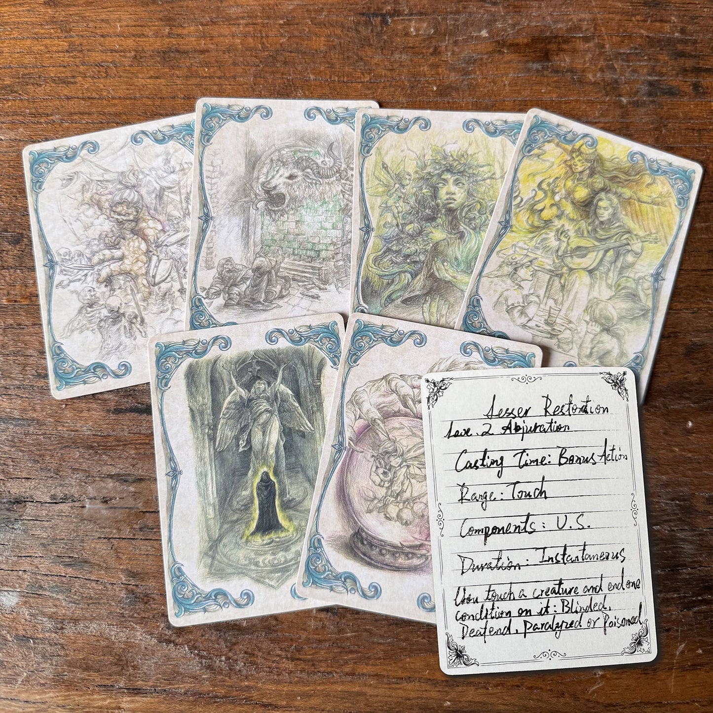 Spell card collection for TTRPGs