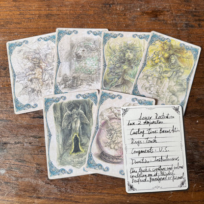 Spell card collection for TTRPGs