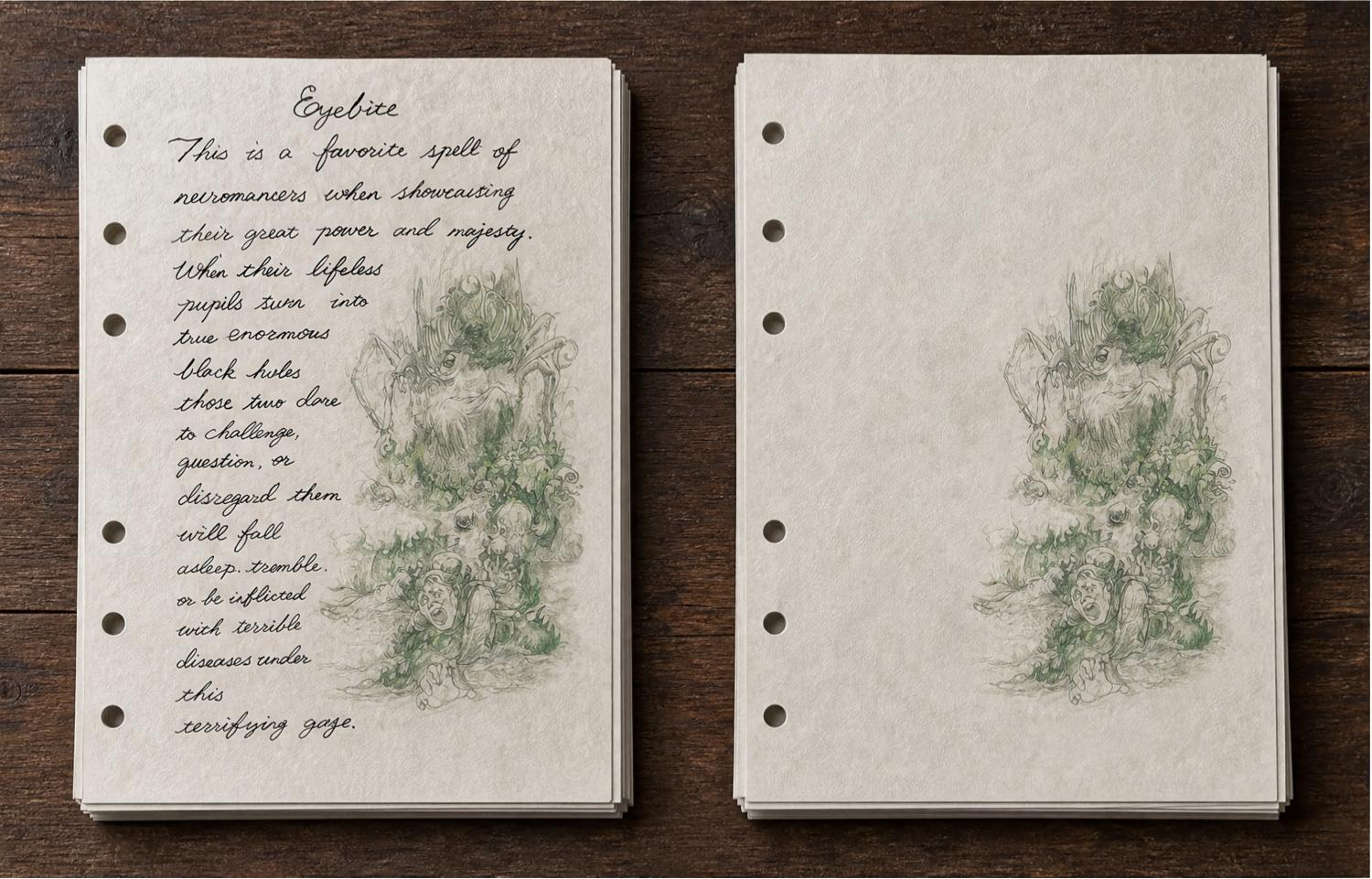 Spellbook pages for 6-ring binders