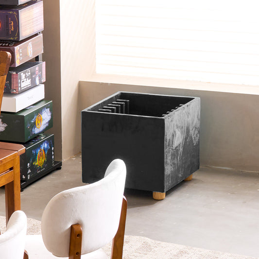 Grey board game table topper storage box for organized gaming accessories
