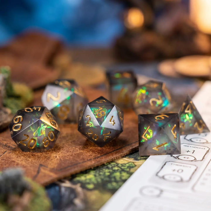 UV Color-Changing RPG Dice Set for D&D & Tabletop Games black