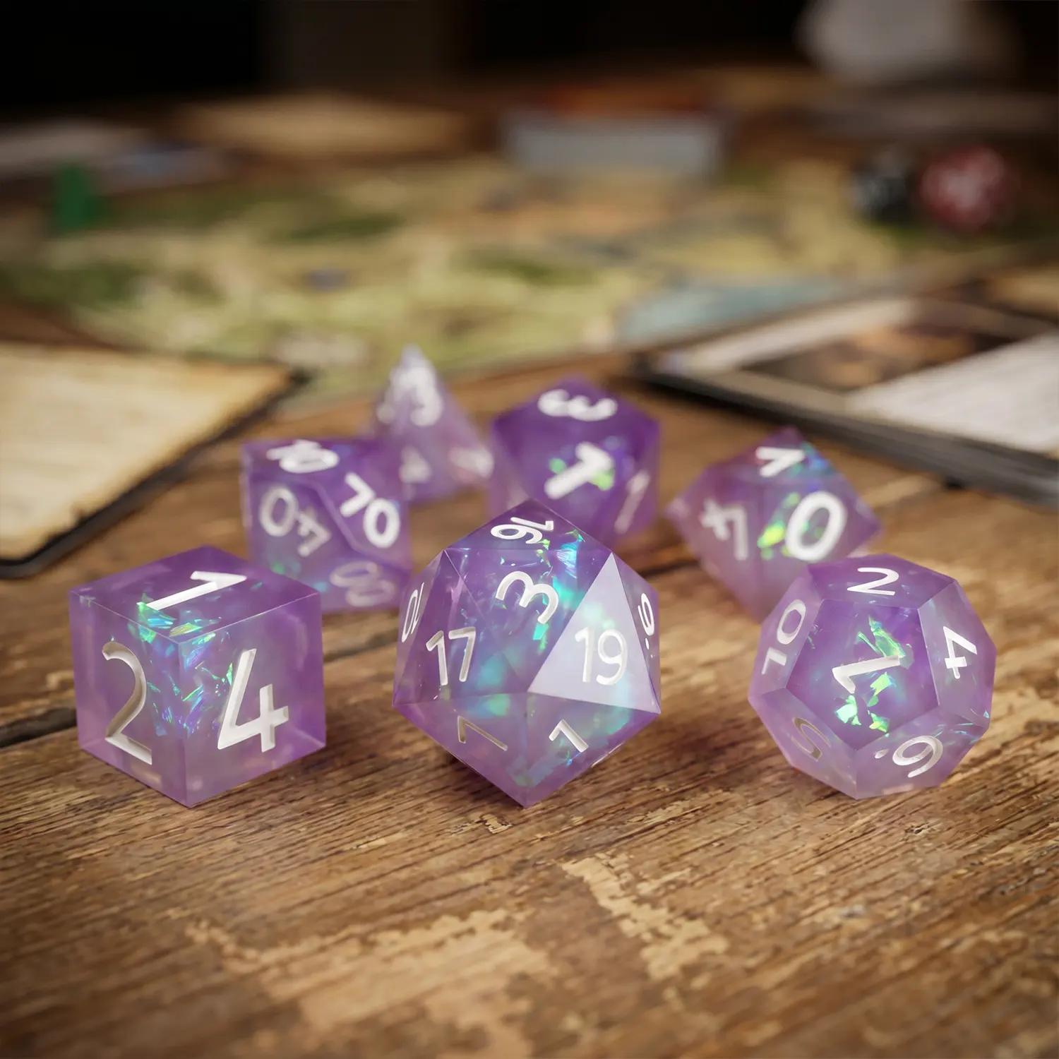 UV Color-Changing RPG Dice Set for D&D & Tabletop Games Purple