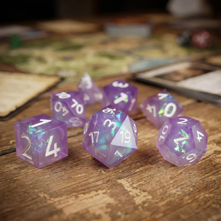 UV Color-Changing RPG Dice Set for D&D & Tabletop Games Purple