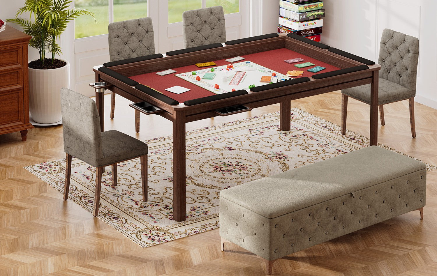 Topper & Accessory Storage Bench – closeup detail | BoxKing Gaming
