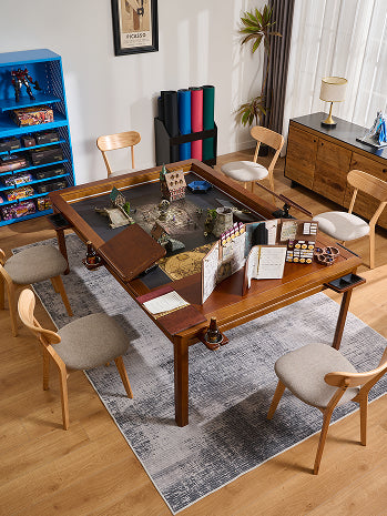 wooden gaming table for ttrpg