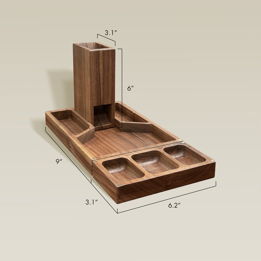 Wooden Magnetic Dice Tower with Tray| BoxKing Gaming