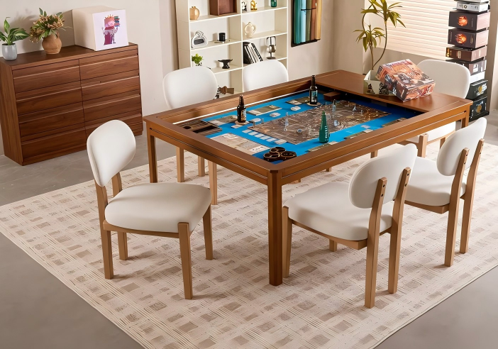 Wooden Upholstered Chairs Set of 2 in Beige | BoxKing Gaming