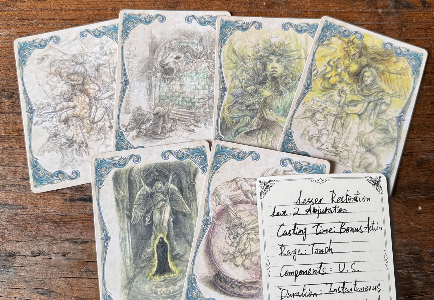 Writable spell cards for RPG campaigns